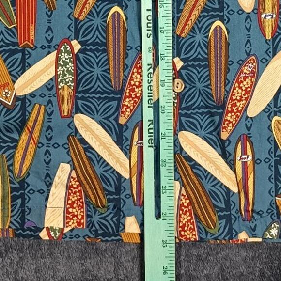 Pride Of Hawaii Surfboard Print Shirt Large Men Blue VTG Aloha Button Up - Picture 6 of 9